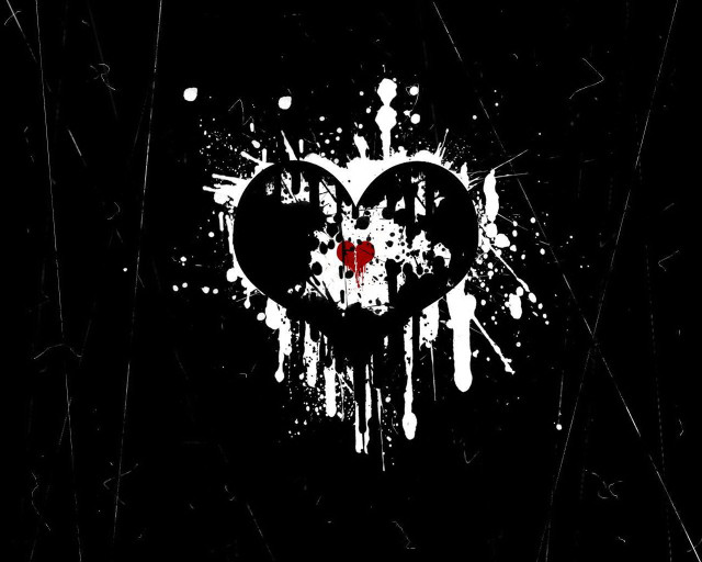 Heart red dark background paint #2 free wallpaper - medium preview image