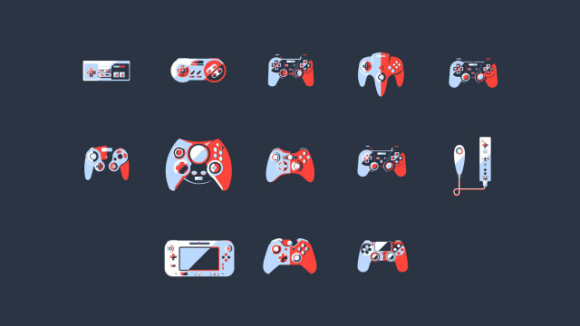 Video game controllers colorful shapes free wallpaper - medium preview image