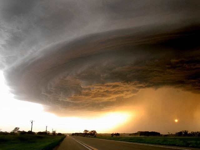 Storm cloud road sunset distant free wallpaper - medium preview image