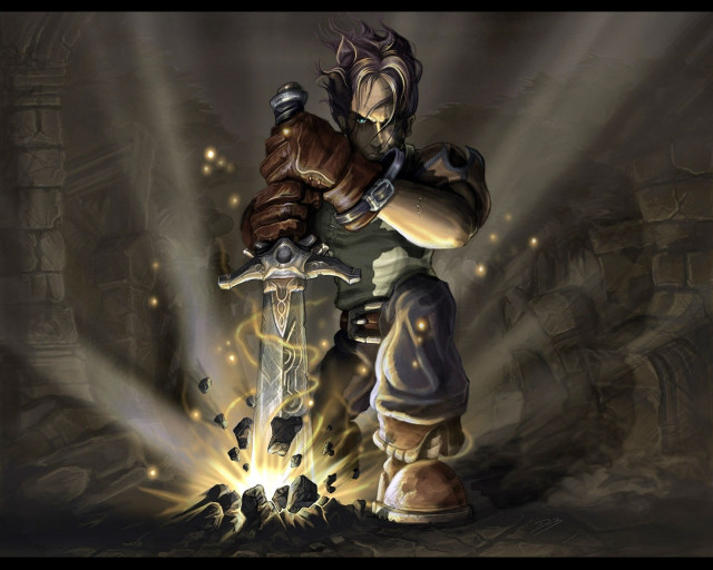 Cartoon character sword cave light #2 free wallpaper - medium preview image