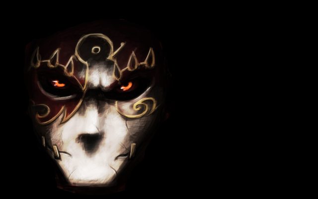Mask red eyes black background free wallpaper - medium preview image