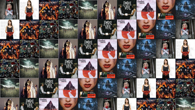 Woman red lipstick castle collage free wallpaper - medium preview image
