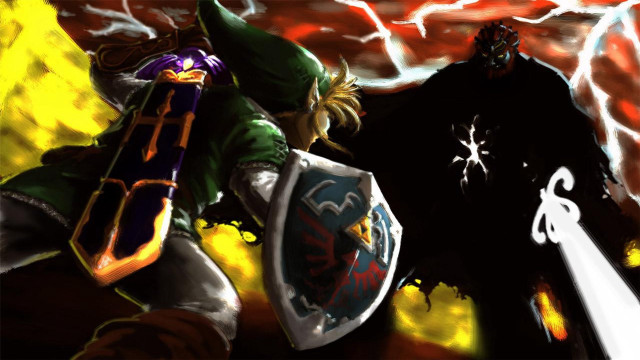 Cartoon man sword shield demon free wallpaper - medium preview image