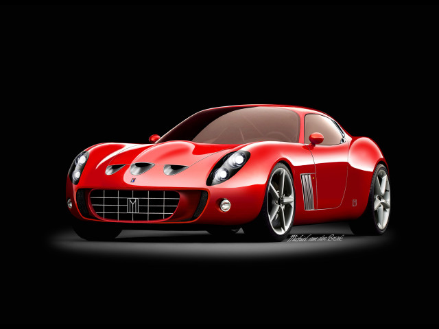Red sports car dark room #3 free wallpaper - medium preview image