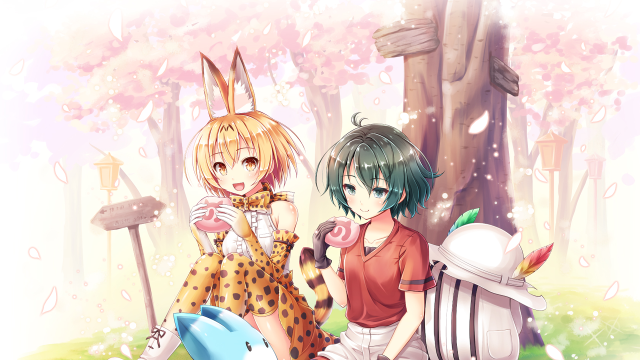 Anime characters woods cat bunny free wallpaper - medium preview image