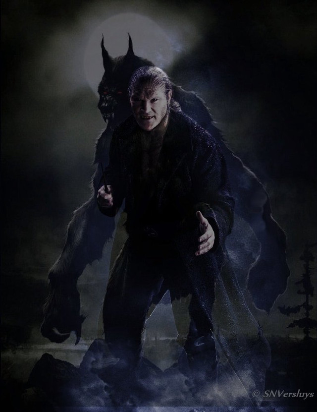 Man black coat knife wolf free wallpaper - medium preview image