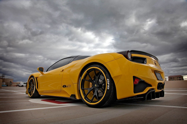 Yellow sports car red stripe #4 free wallpaper - medium preview image