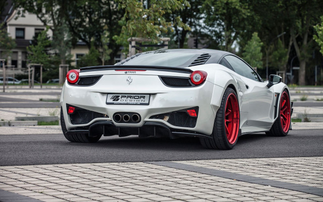 White sports car parked street #2 free wallpaper - medium preview image