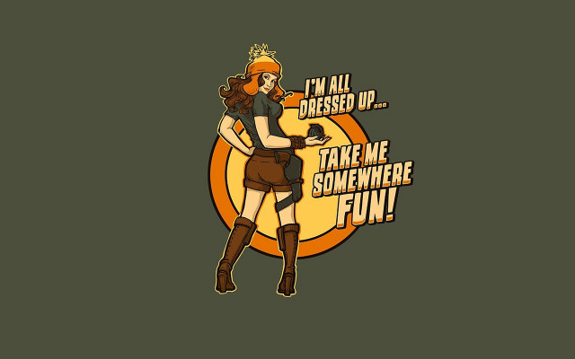 Woman costume gun hat head free wallpaper - medium preview image