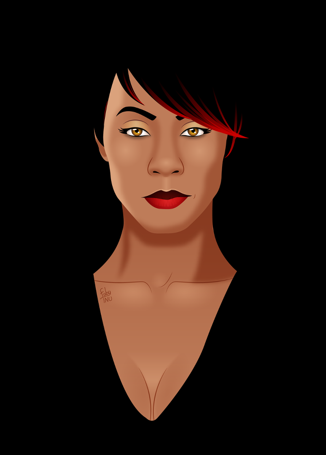 Redhair blackshirt redcross portrait darkskin free wallpaper - medium preview image