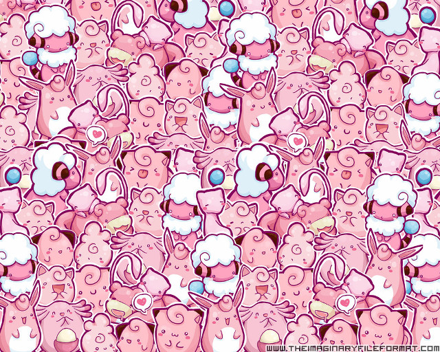 Pink sheep group different faces free wallpaper - medium preview image