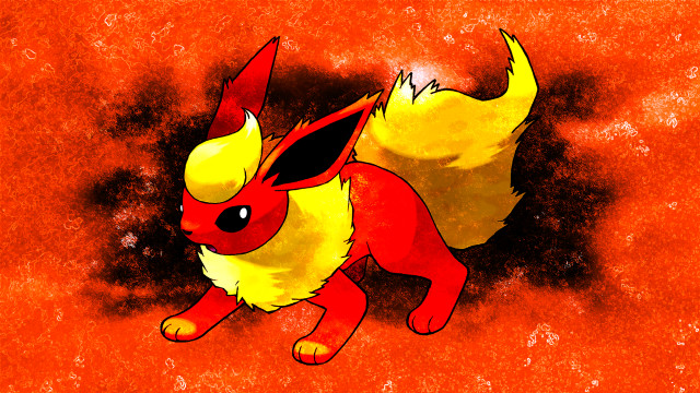 Pikachu red yellow background black free wallpaper - medium preview image