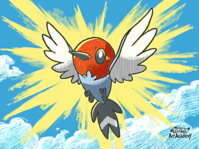 Bird flying yellow background blue free wallpaper - medium preview image