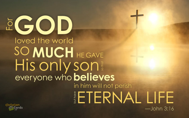 Cross john3 16 quote foggy free wallpaper - medium preview image