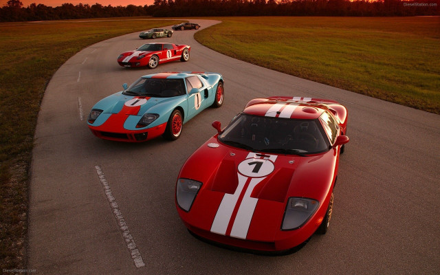 Race cars sunset dawn road free wallpaper - medium preview image