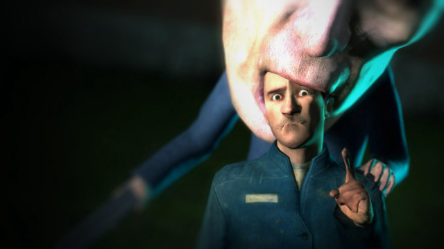 Giant hand man face small free wallpaper - medium preview image