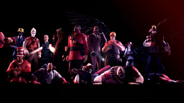 Animated characters dark room red free wallpaper - medium preview image