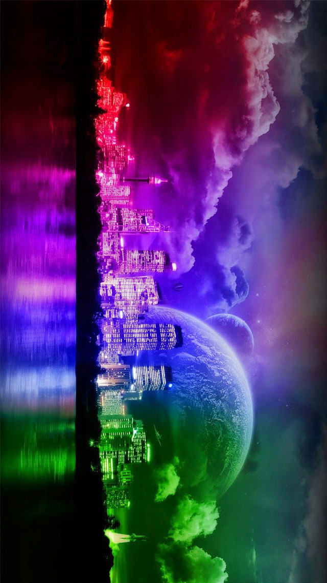 Colorful city rainbow sky clouds #2 free wallpaper - medium preview image
