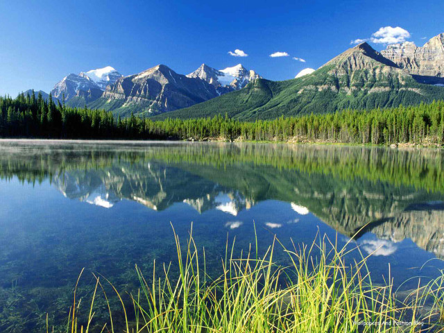 Mountain range reflection lake trees #11 free wallpaper - medium preview image
