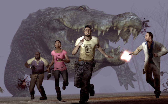 People running dinosaur lightsaber gun free wallpaper - medium preview image