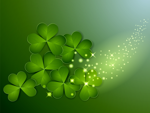 Green background leaf clovers star free wallpaper - medium preview image