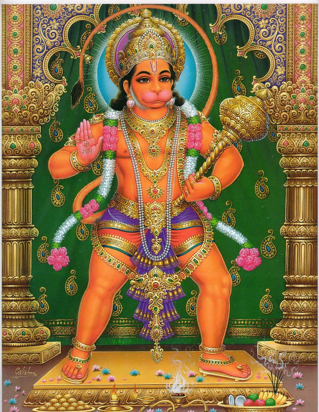 Hindu god green background gold free wallpaper - medium preview image