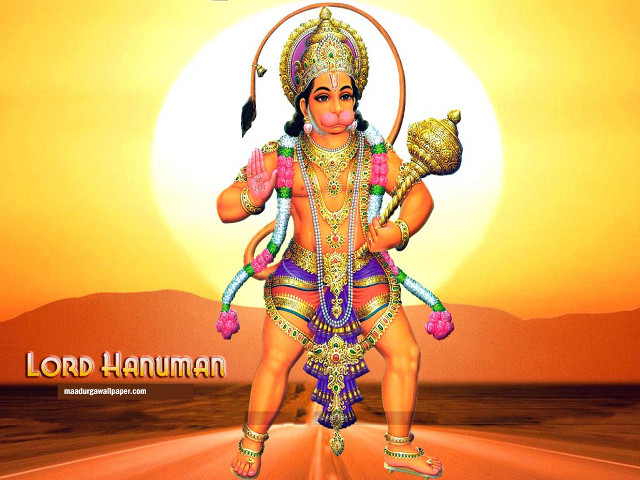 Hanumann desert sword sun painting free wallpaper - medium preview image