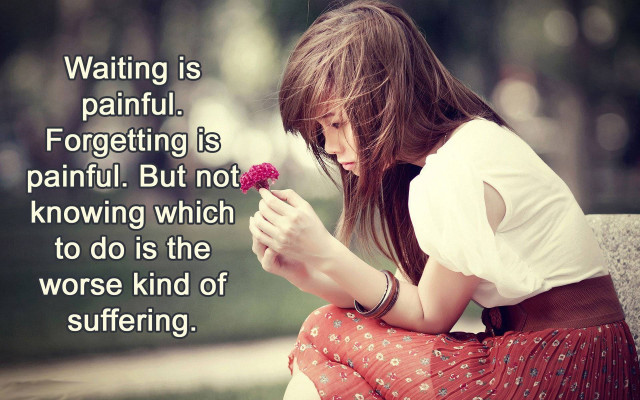 Woman bench flower quote waiting #2 free wallpaper - medium preview image