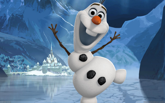 Cartoon character smiling frozen lake free wallpaper - medium preview image