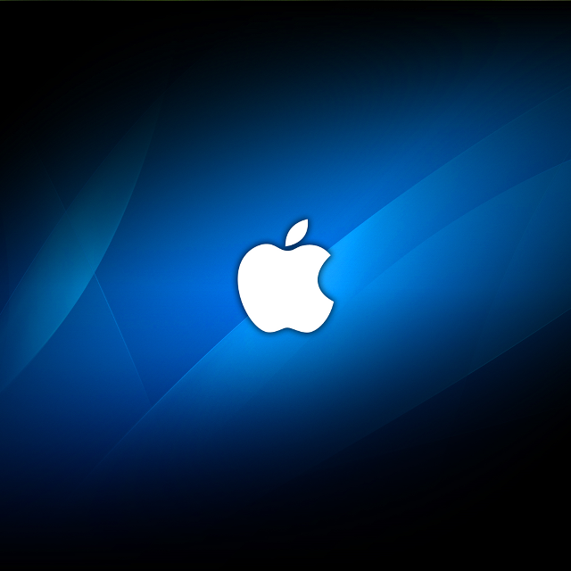 Blue apple logo dark background #3 free wallpaper - medium preview image
