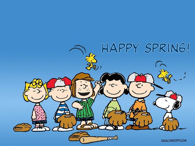 Peanuts dog blue happy spring free wallpaper - medium preview image
