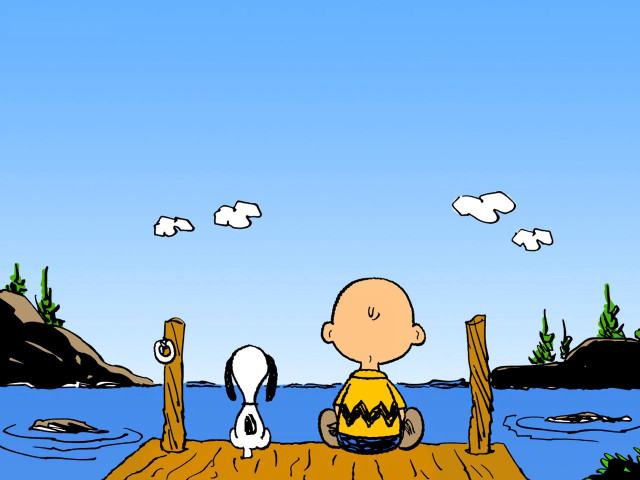 Cartoon man dock dog water #2 free wallpaper - medium preview image