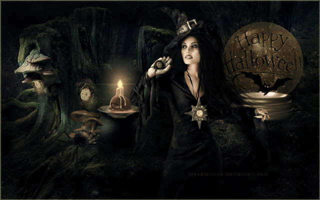 Witch costume candle creepy face free wallpaper - medium preview image
