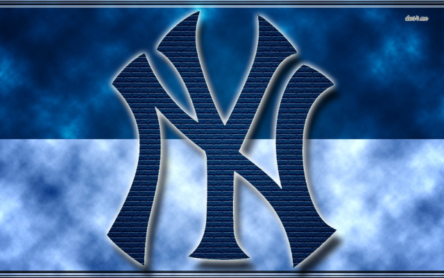 Yankees logo blue white clouds free wallpaper - medium preview image