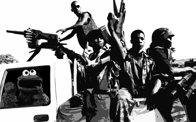 People guns puppet truck group free wallpaper - medium preview image
