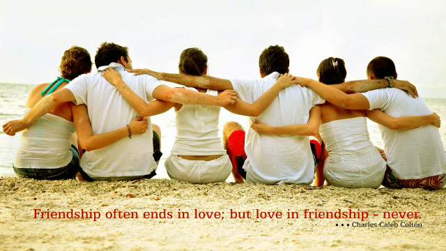 Beach group people ocean quote #2 free wallpaper - medium preview image