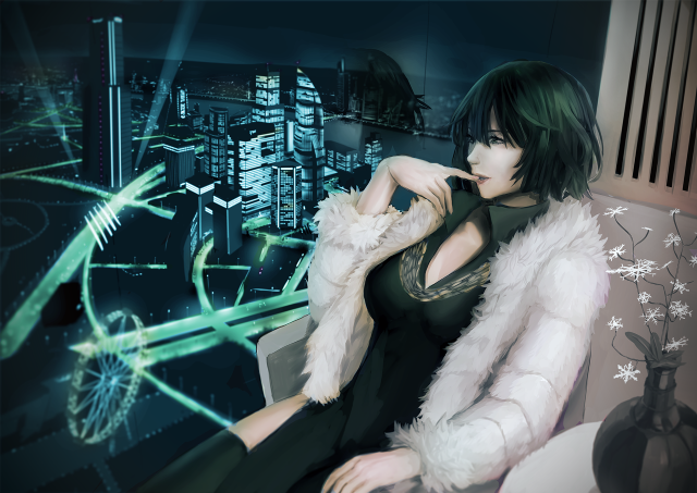 Woman couch cityview greenlight relaxation free wallpaper - medium preview image