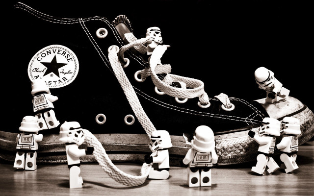 Lego shoelace shoes table starwars free wallpaper - medium preview image