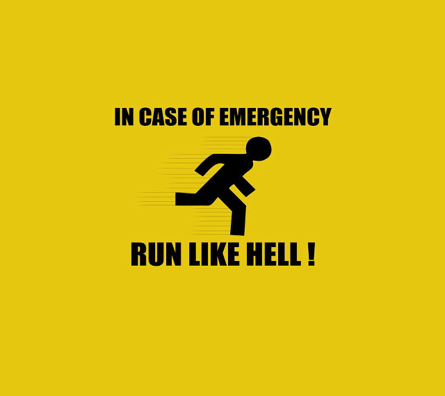 Yellow background emergency sign run #2 free wallpaper - medium preview image