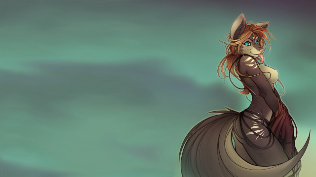 Cartoon character sitting horse tail free wallpaper - medium preview image