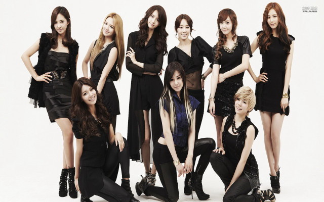 Women black dresses boots group free wallpaper - medium preview image