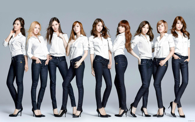Women white shirts jeans posing free wallpaper - medium preview image