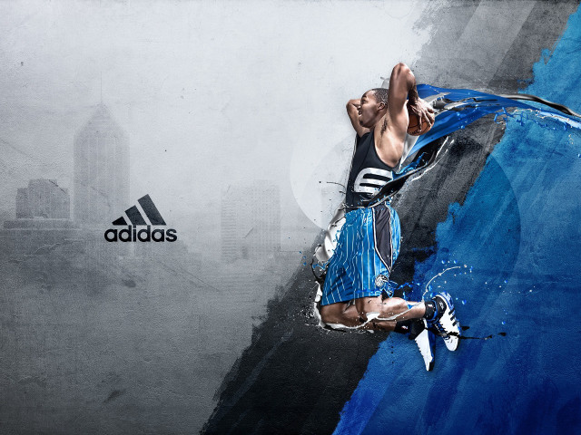Man jumping basketball city background free wallpaper - medium preview image