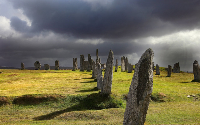 Field rocks cloudy sky clouds free wallpaper - medium preview image