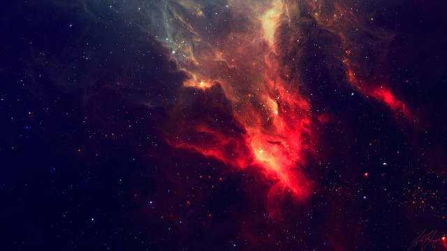 Colorful space stars dust red free wallpaper - medium preview image