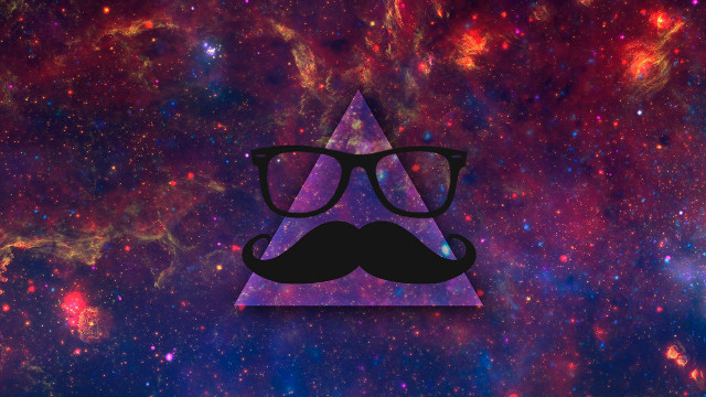 Space triangle mustache glasses stars free wallpaper - medium preview image