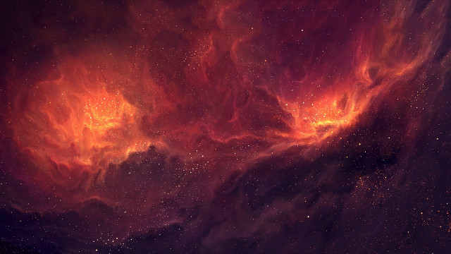 Colorful space stars orange red free wallpaper - medium preview image