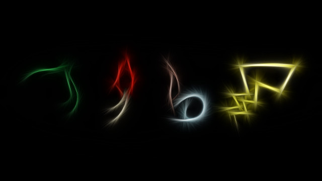 Colored letters black background white free wallpaper - medium preview image