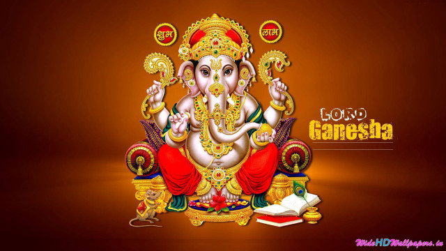 Ganesha book lap reading wisdom free wallpaper - medium preview image