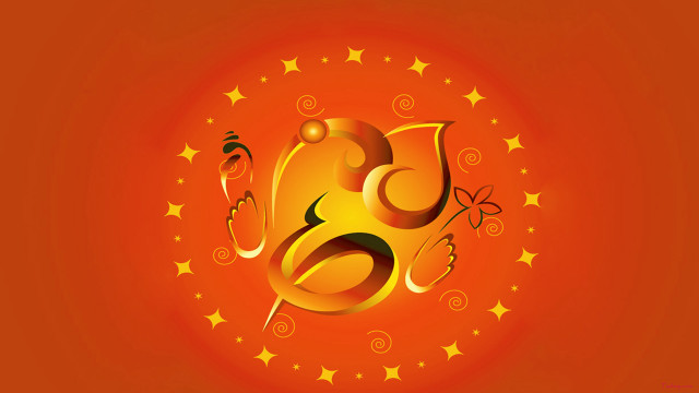 Golden gandap stars red background free wallpaper - medium preview image